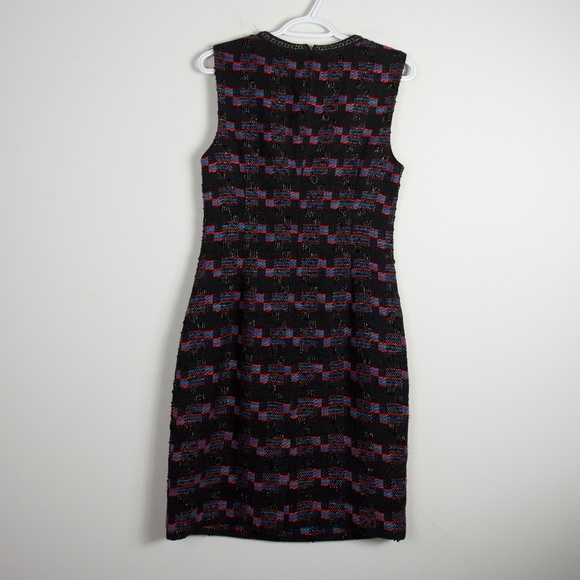Trina Turk Black Multi Color Tweed Shift Dress 4 - Picture 2 of 3